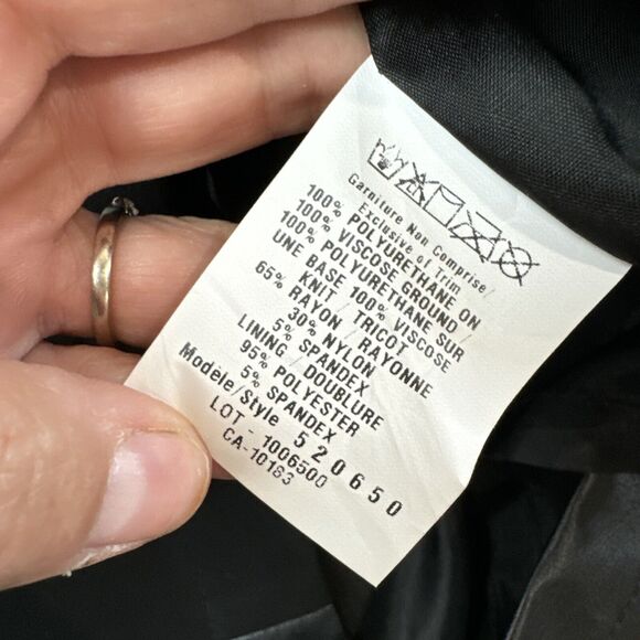 Cartise Faux Black Leather Skirt 8 Mod Edgy Romantic Career Capsule Quiet Luxe - Picture 9 of 11